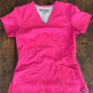 Grey's Anatomy XS Pink Medical Scrub Top